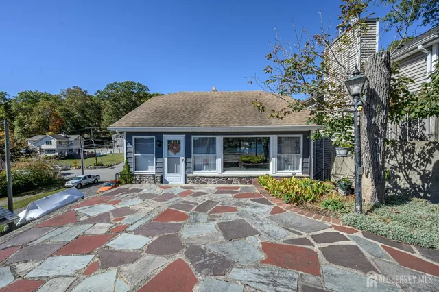 a view of a lake with a mountain in the background