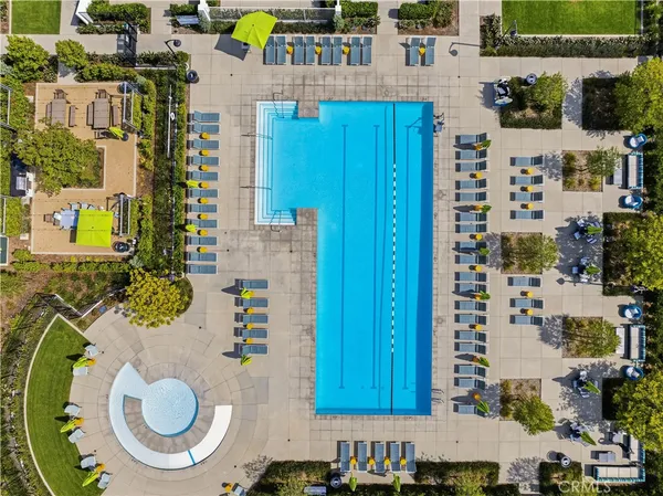 an aerial view of a house with outdoor space