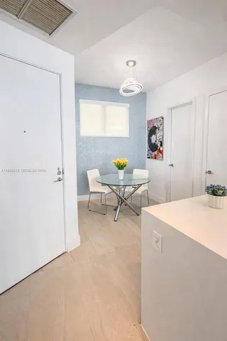 a workspace with wooden floor