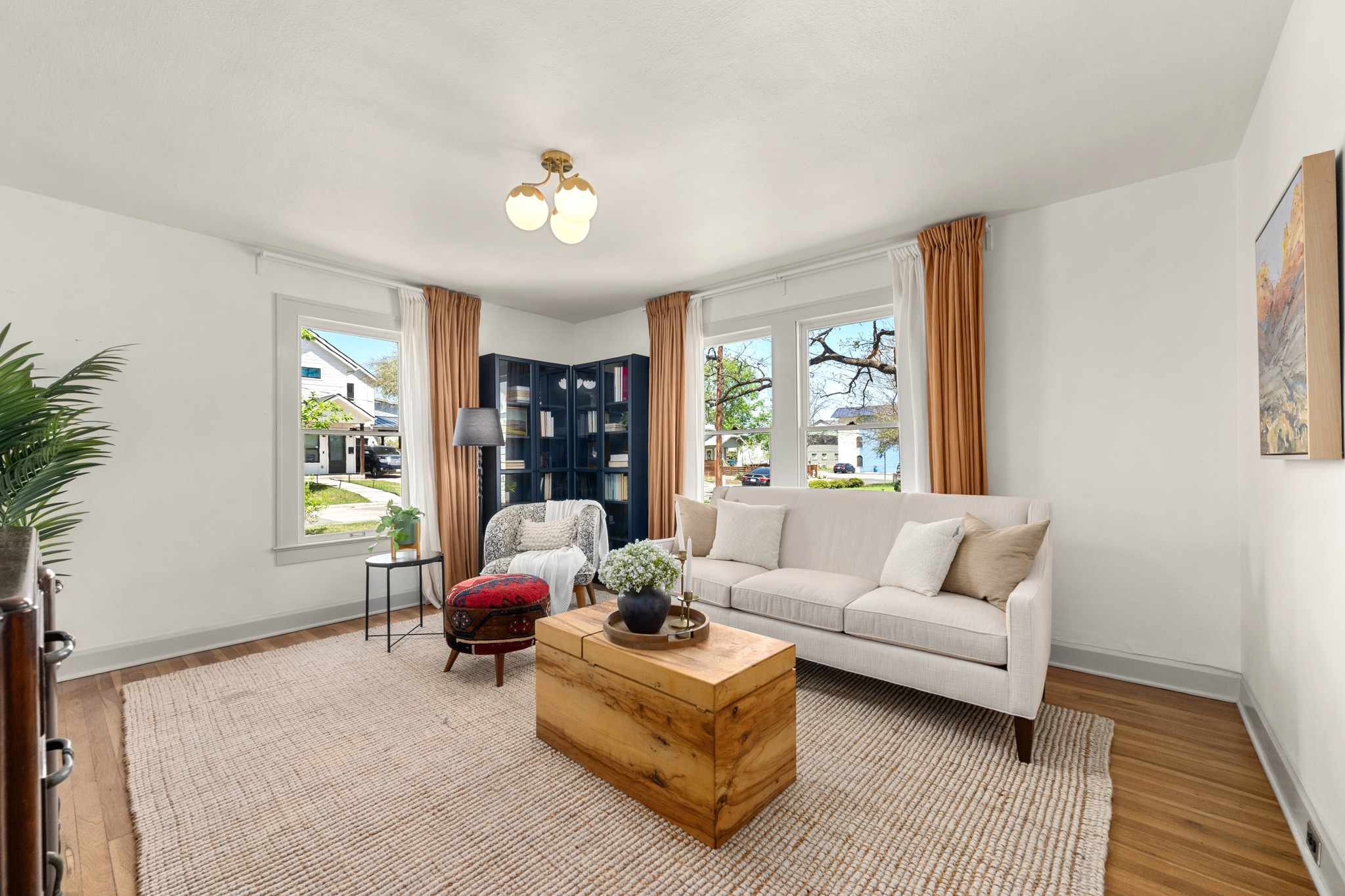 3909 Becker Avenue Austin, TX 78751 - Photo 8 of 38 Living room featuring wood finished floors