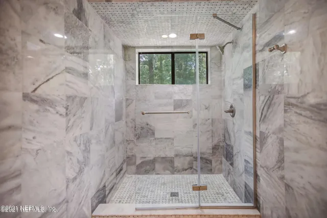 a bathroom with a shower