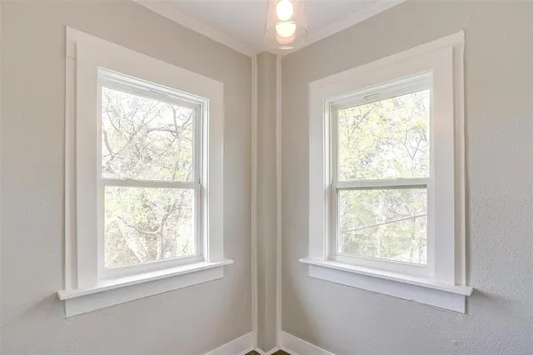 an empty room with a window