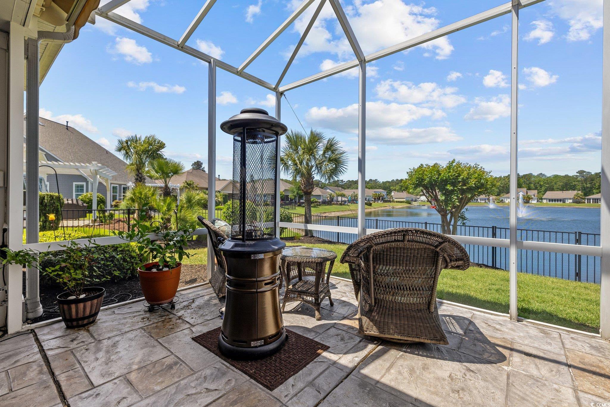 179 Hyacinth Loop Murrells Inlet, SC 29576 - Photo 30 of 40 View of patio / terrace with a water view and a lanai