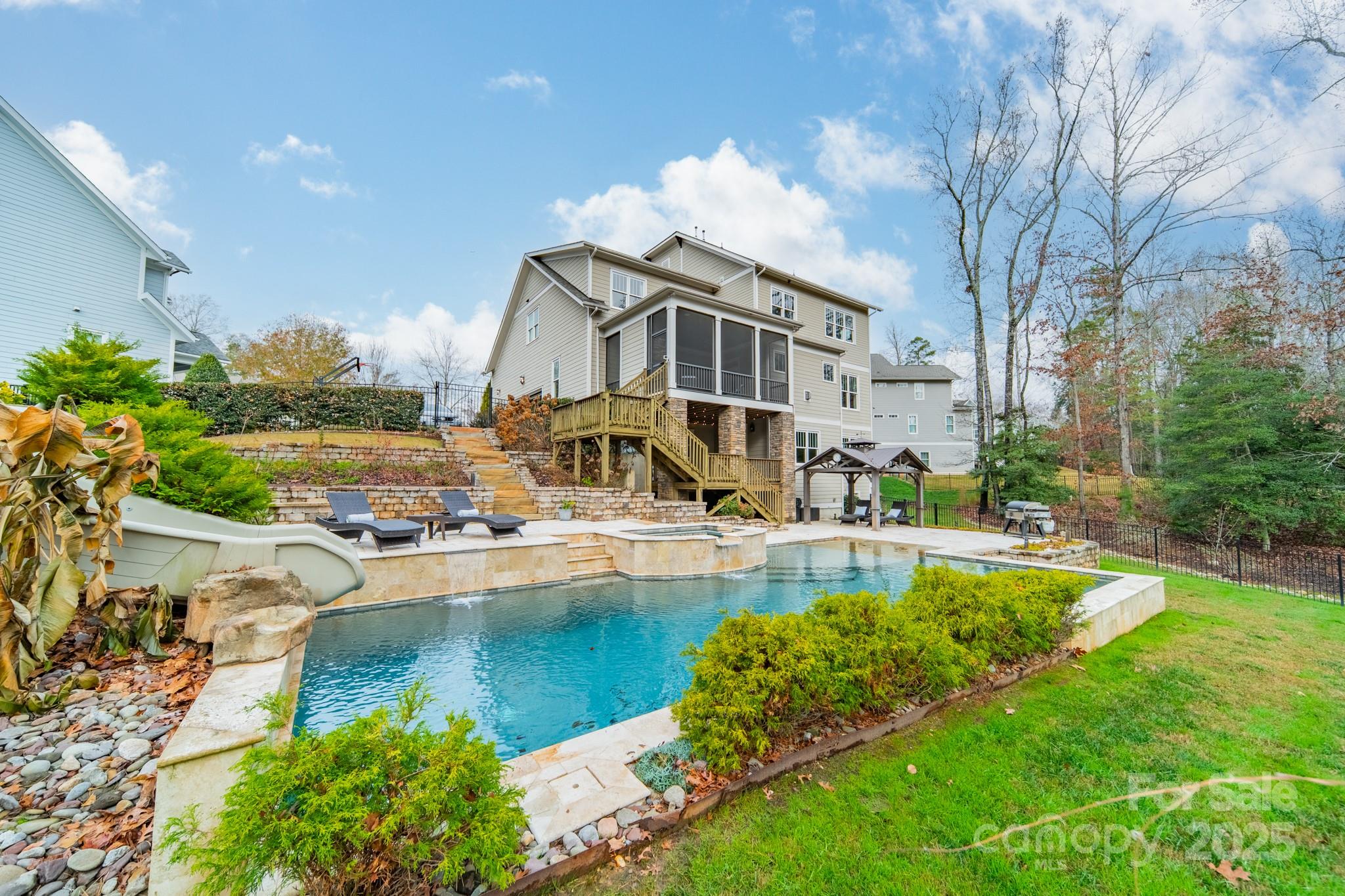 348 Meares Court Fort Mill, SC 29715 - Photo 44 of 47 a view of a house with swimming pool and sitting area