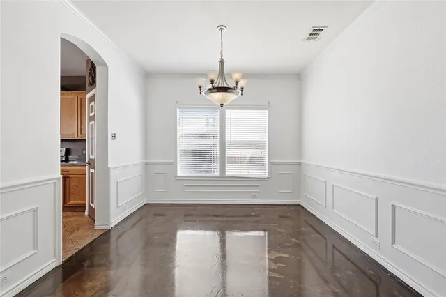 a view of a room with a window