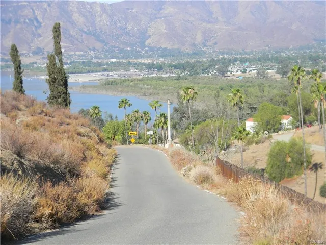 an aerial view of a swimming pool