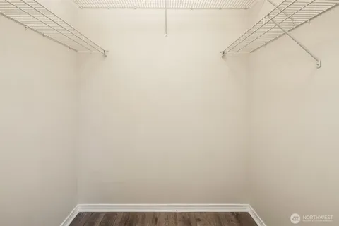 a view of small space with racks on the wall