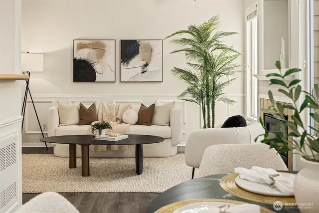 a living room with furniture