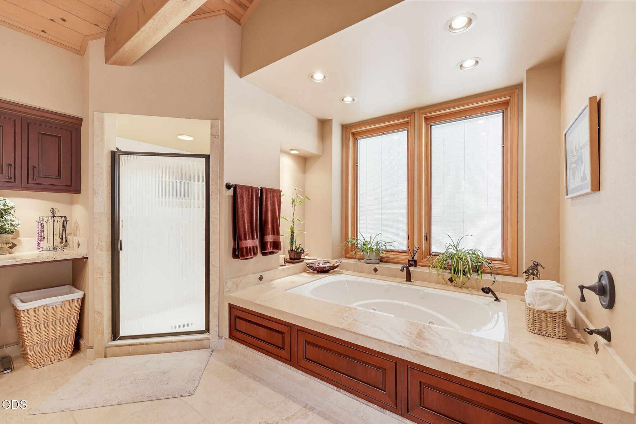 2459 Little Applegate Road Jacksonville, OR 97530 - Photo 30 of 86 a bathroom with a double vanity sink and a large mirror