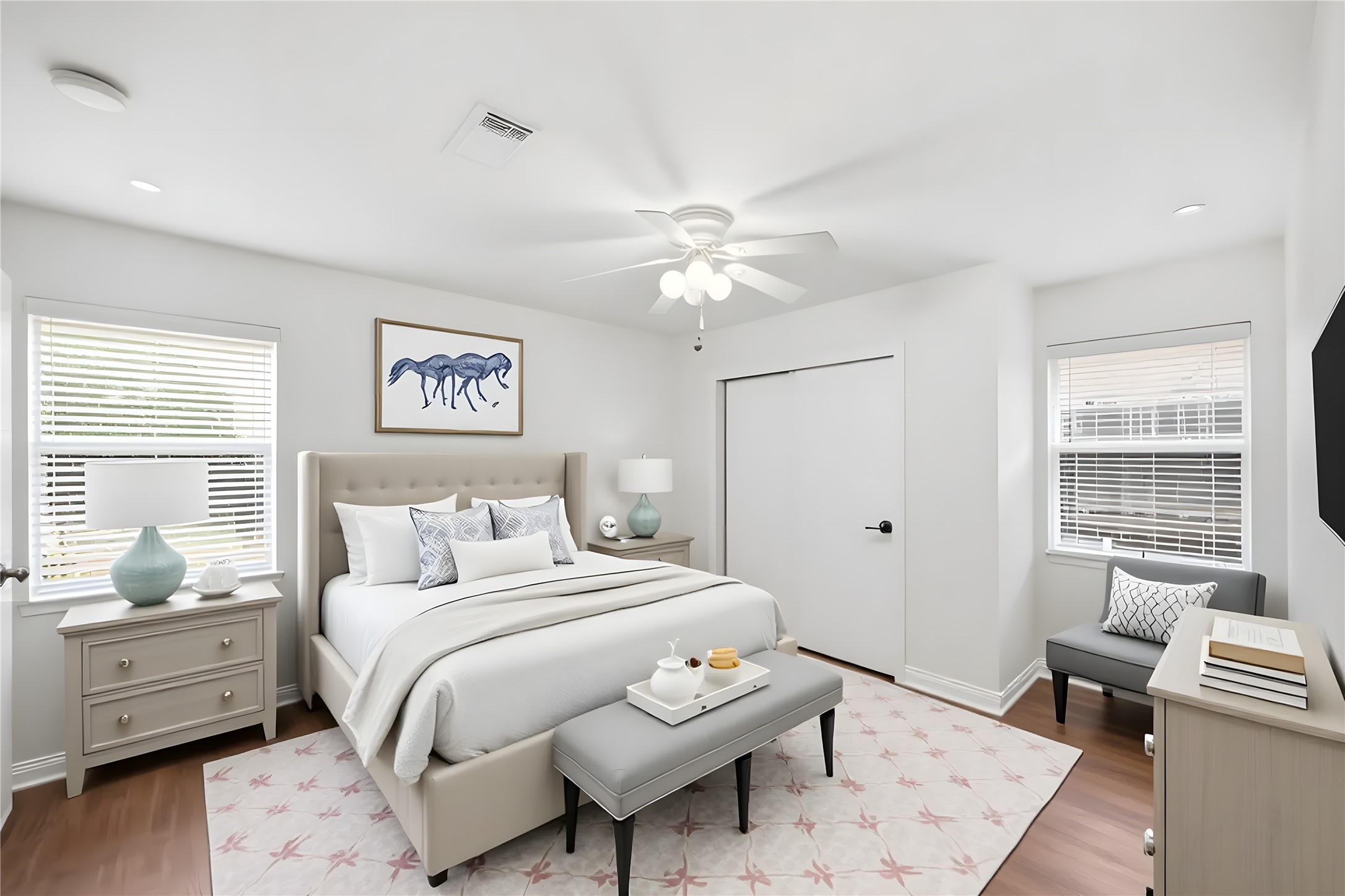 9524 Truscon Drive Houston, TX 77080 - Photo 10 of 30 a bedroom with a bed and a couch