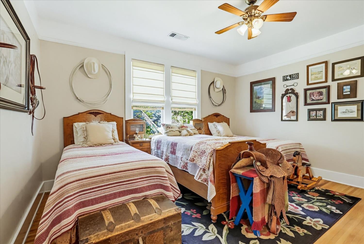 203 Prospect Street Nevada City, CA 95959 - Photo 46 of 99 a bedroom with two beds and painting on the wall