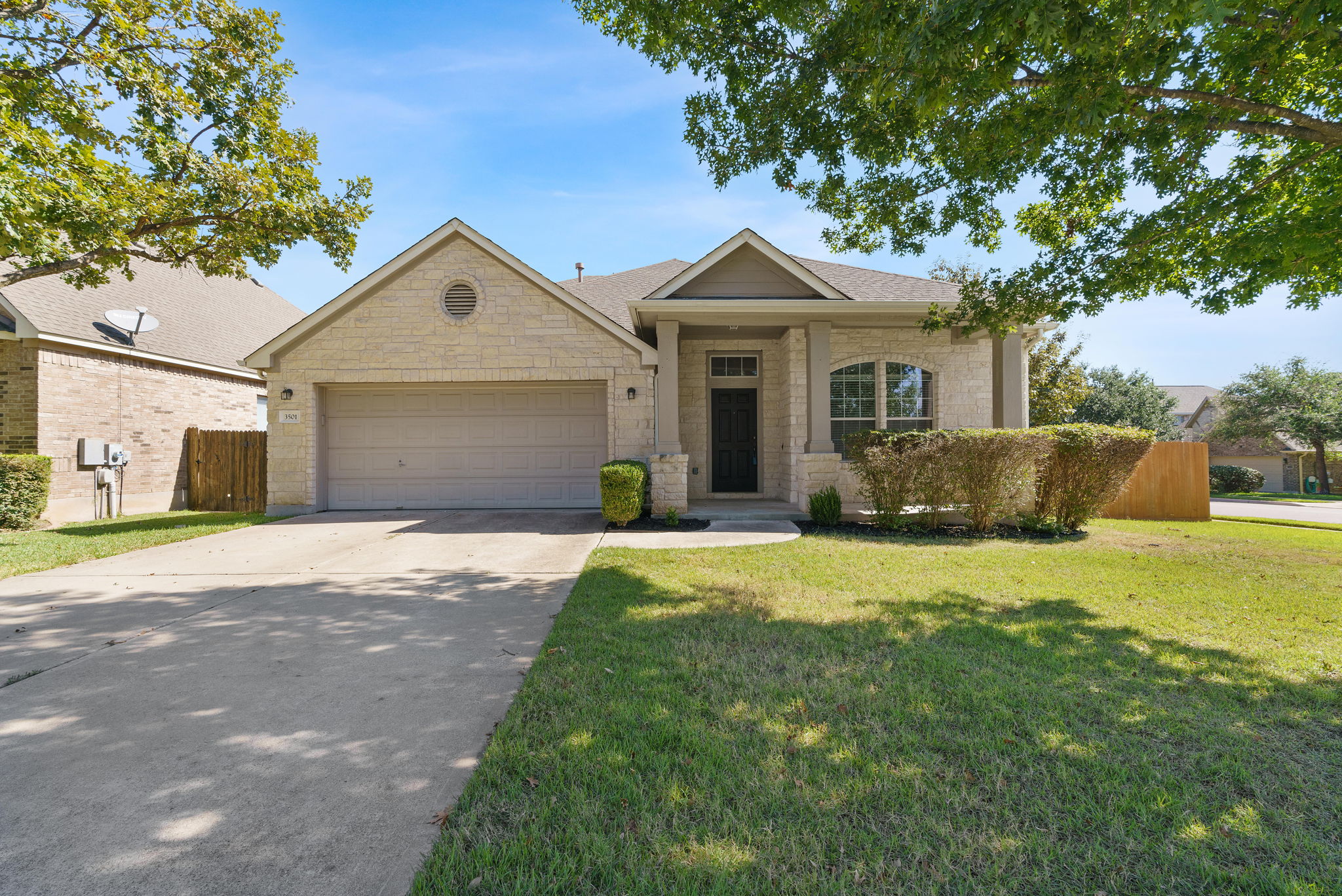 3501 Shellcastle Lane Round Rock, TX 78681 - Photo 2 of 19 a front view of a house with a yard and garage