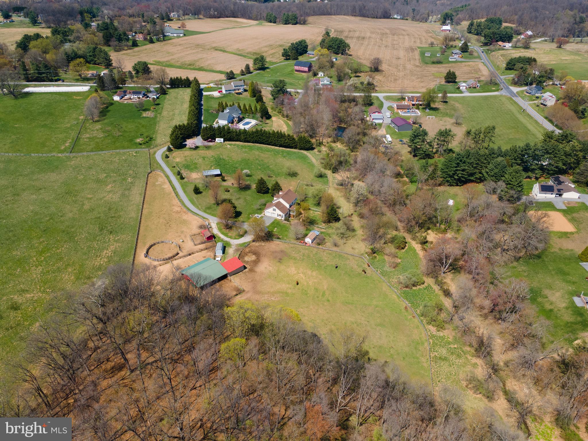 4525 Beckleysville Road Hampstead, MD 21074 - Photo 69 of 80 an aerial view of residential houses with outdoor space and trees