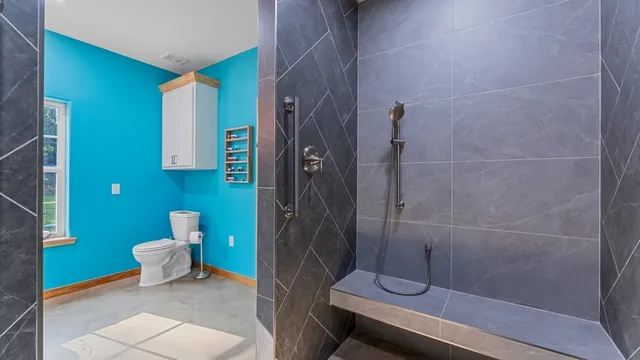 a bathroom with a shower