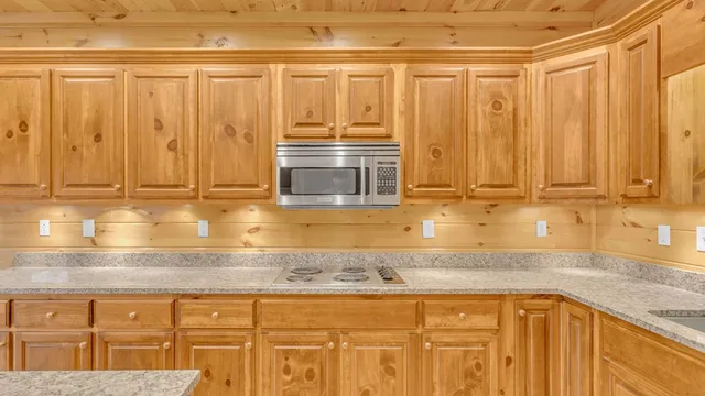 a view of wooden floor and a potted plant on the side of a brick building
