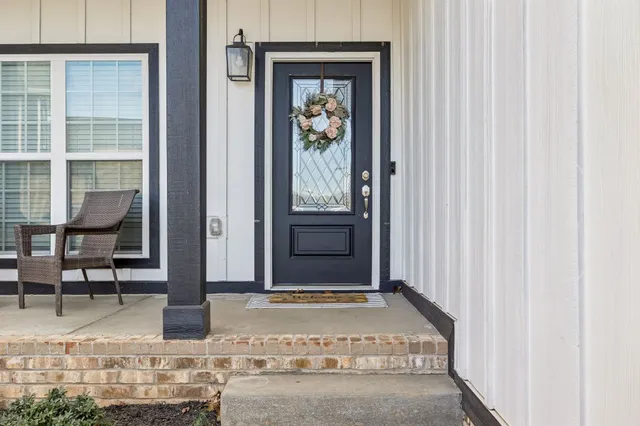 a view of a door front of a house