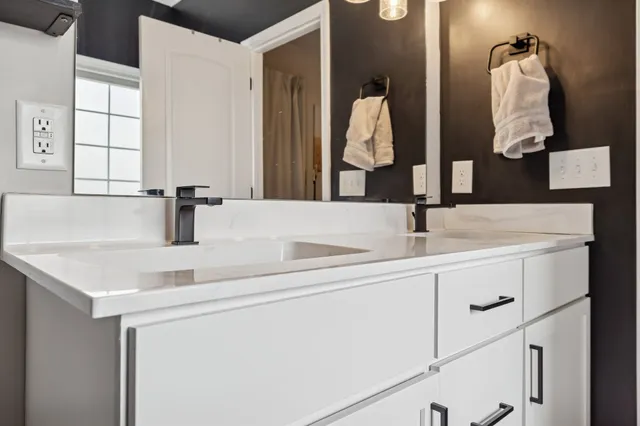 a bathroom with a shower