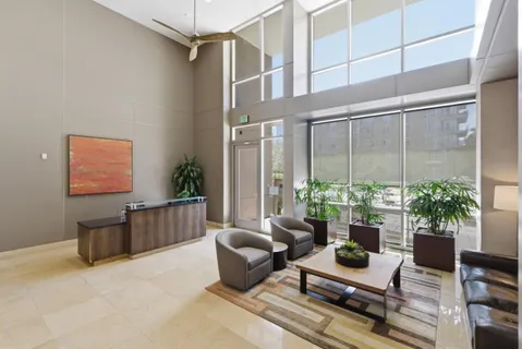 a living room with furniture