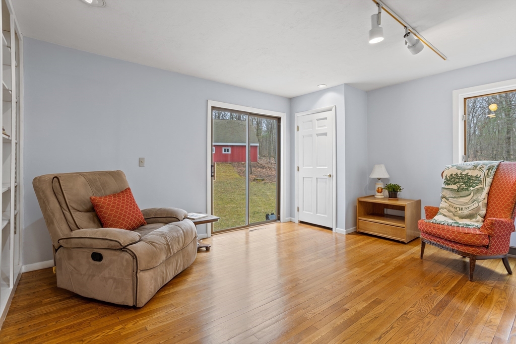 88 Coventry Wood Road Bolton, MA 01740 - Photo 18 of 41 a living room with furniture and a wooden floor