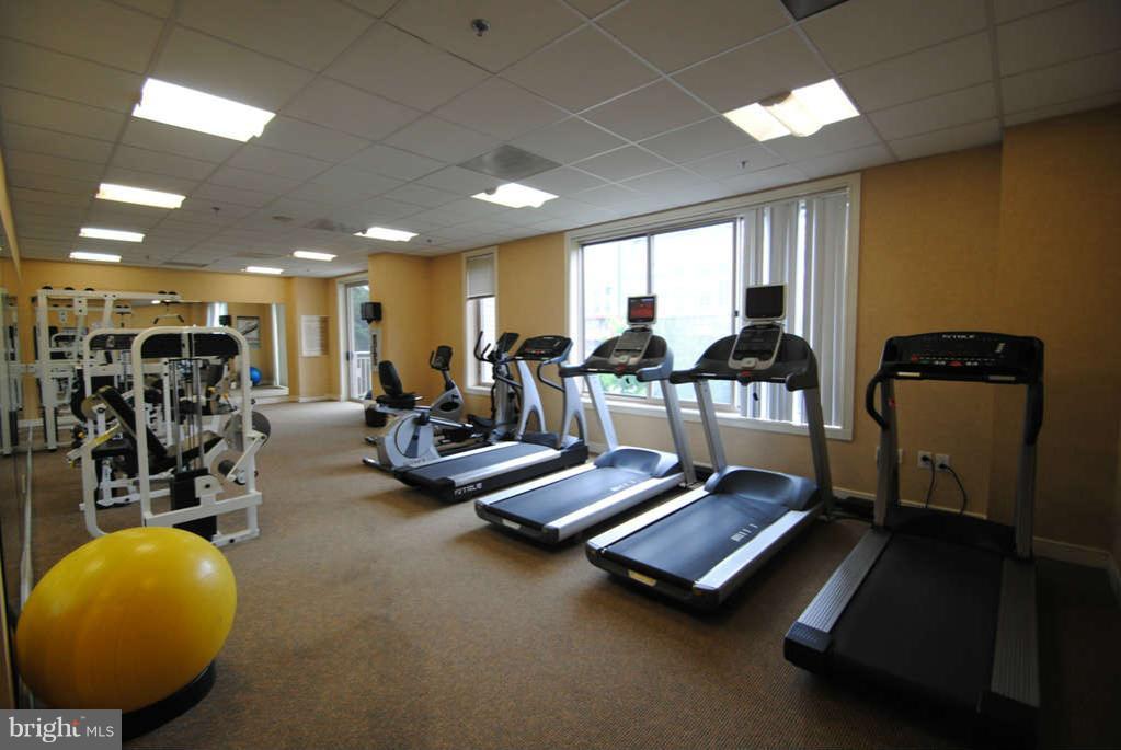 2726 Gallows Road, Unit 901 Vienna, VA 22180 - Photo 12 of 13 a room with gym equipment and large mirror