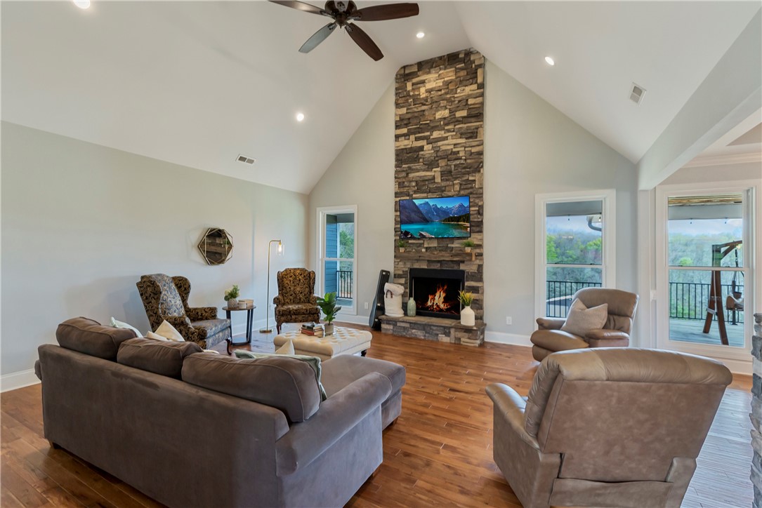 167 Mistr Lane Pickens, SC 29671 - Photo 6 of 49 Cathedral ceiling and stone fireplace with gas log