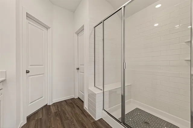 a bathroom with a shower