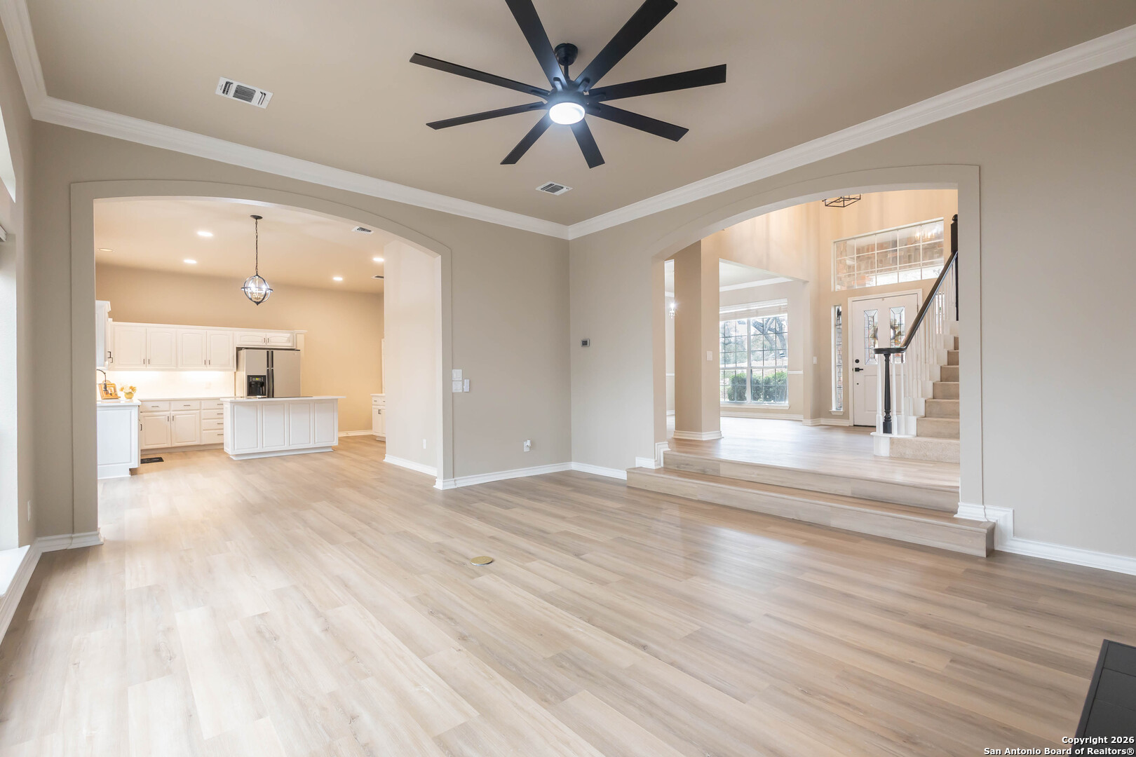 18202 Crystal Ridge Drive San Antonio, TX 78259 - Photo 10 of 53 a view of a livingroom with a furniture wooden floor and a window