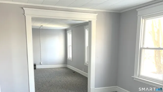 an empty room with a window