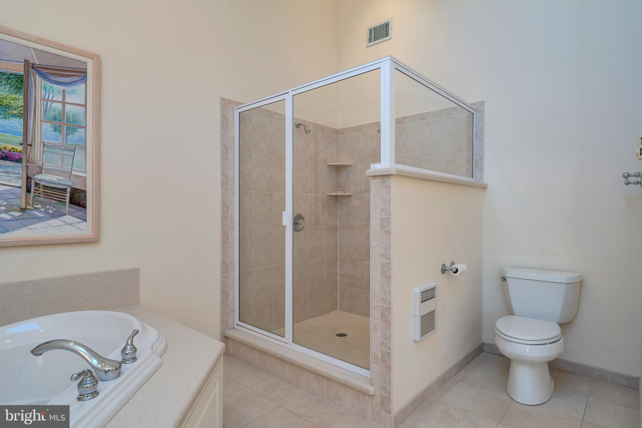 177 74th Street Avalon, NJ 08202 - Photo 53 of 54 a bathroom with a granite countertop bathtub shower and toilet