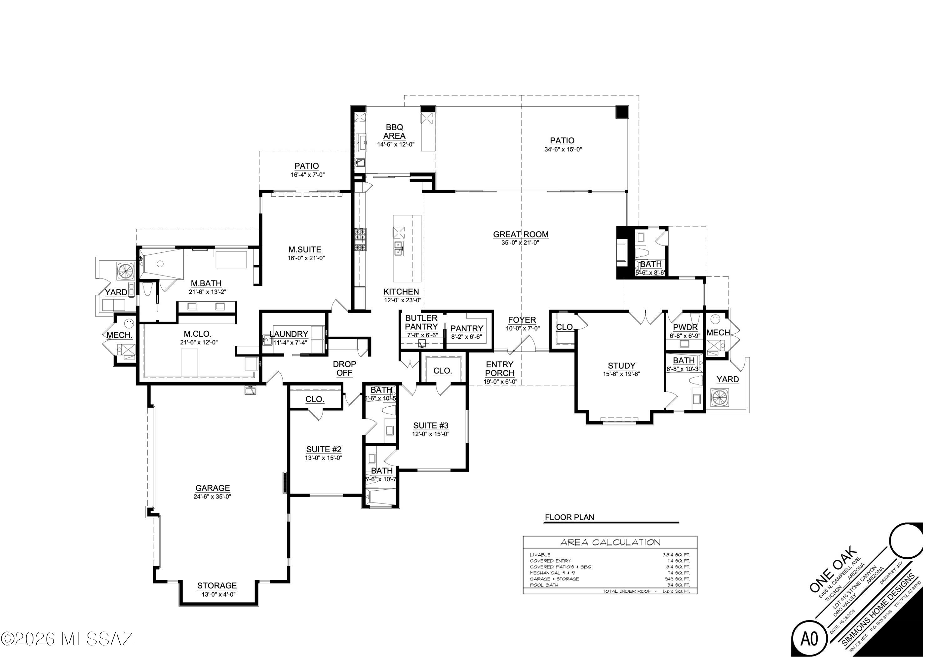 14958 North Slippery Ridge Loop, Unit 416 Oro Valley, AZ 85755 - Photo 17 of 17 Floor Plan- Lot 416