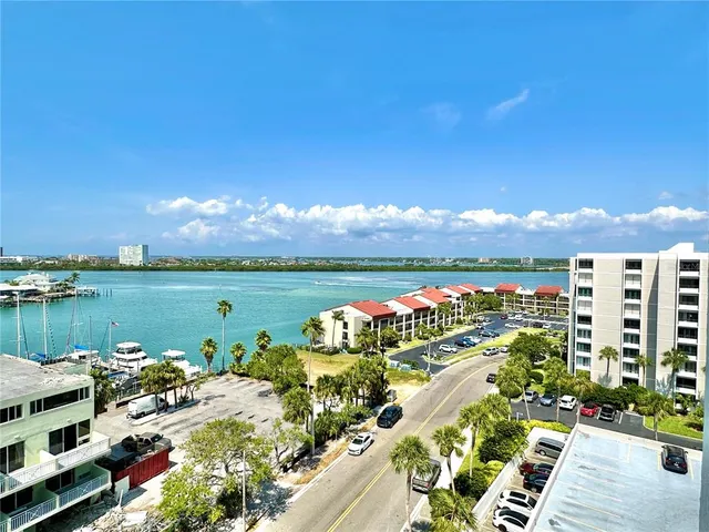 a view of a city with ocean view