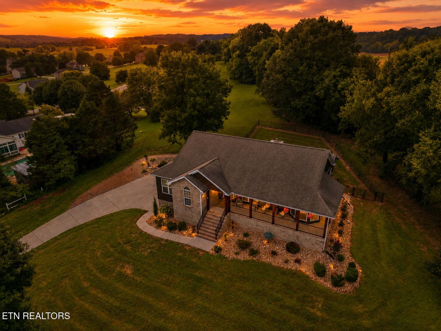 1495 Matlock Bend Road East Loudon, TN 37774 - Photo 6 of 50 Aerial View at Sunset