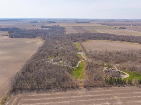 an aerial view of a houses