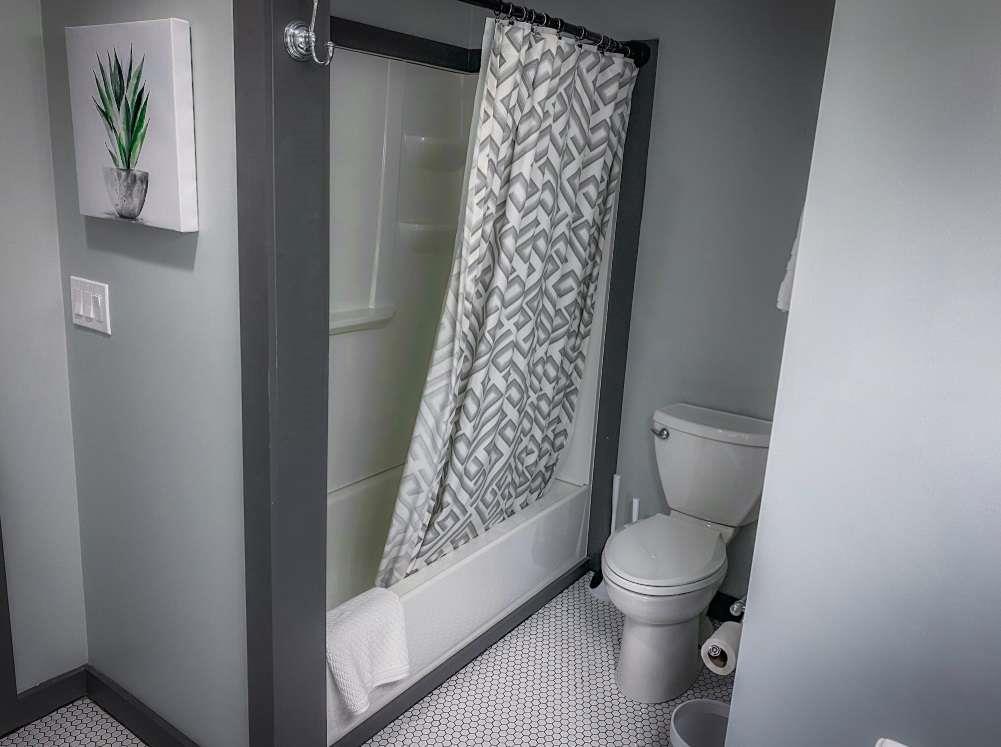 544 East Main Street, Unit 2 Blue Ridge, GA 30513 - Photo 10 of 19 a bathroom with a toilet and shower curtain