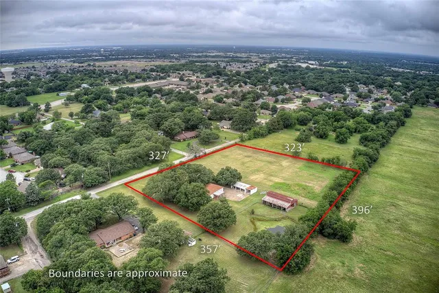 an aerial view of a residential houses with outdoor space