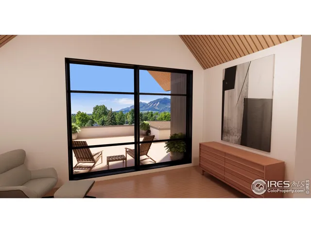 a living room with a large window