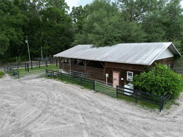 an aerial view of a house