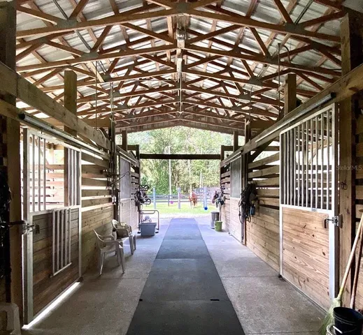 a view of porch with seating area