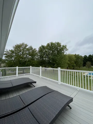 a view of a wooden deck