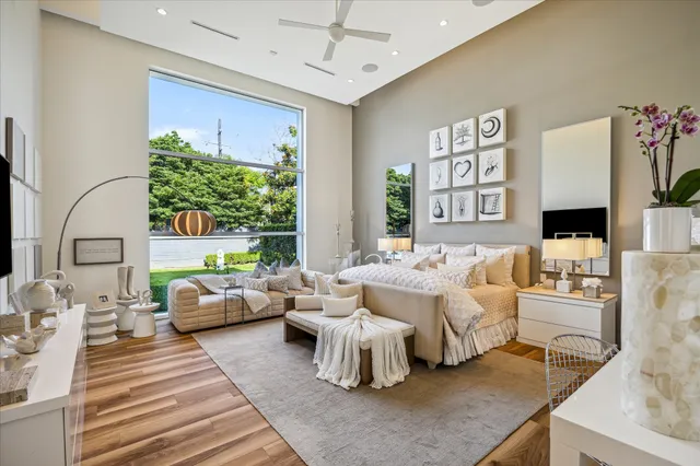 a living room with furniture fireplace and window