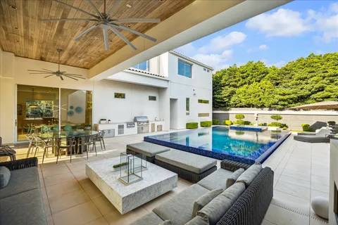 a outdoor living space with furniture