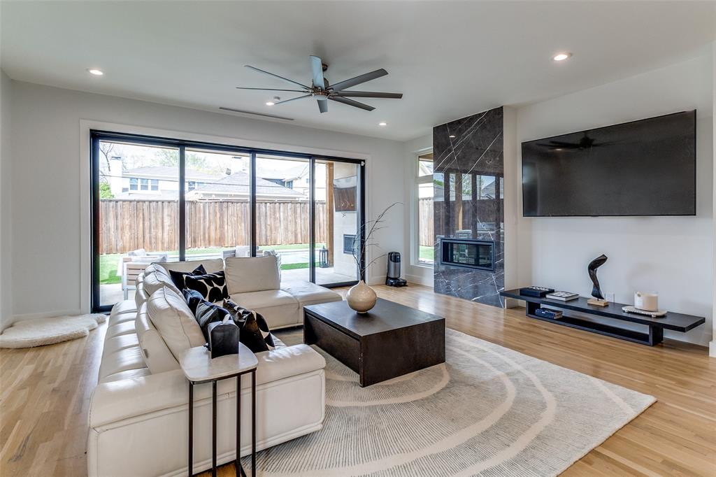 6215 Llano Avenue Dallas, TX 75214 - Photo 15 of 38 a living room with fireplace furniture and a flat screen tv