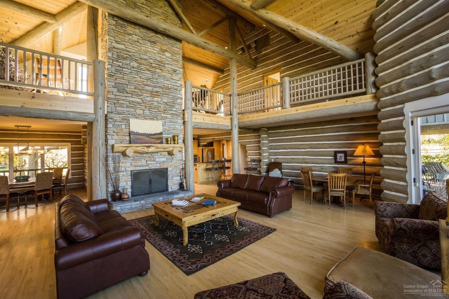 Spacious great room with floor to ceilin
