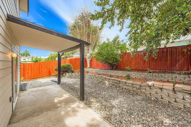 a view of a backyard