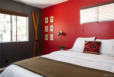 a bedroom with bunk bed