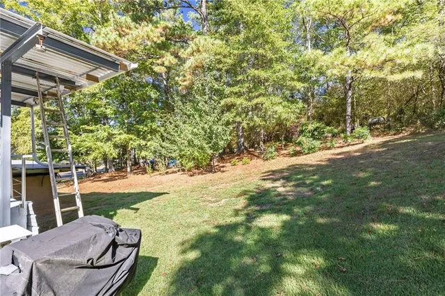 a view of backyard of house