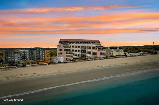a view of a street with a building