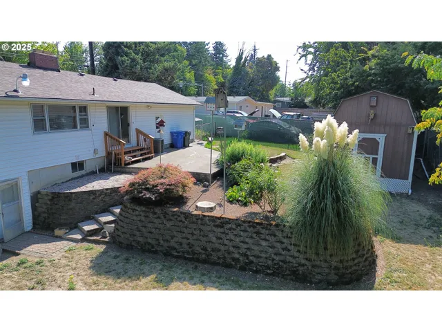 a outdoor space with a lots of plants and entertaining space