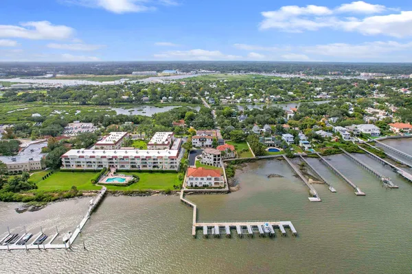 an aerial view of a city
