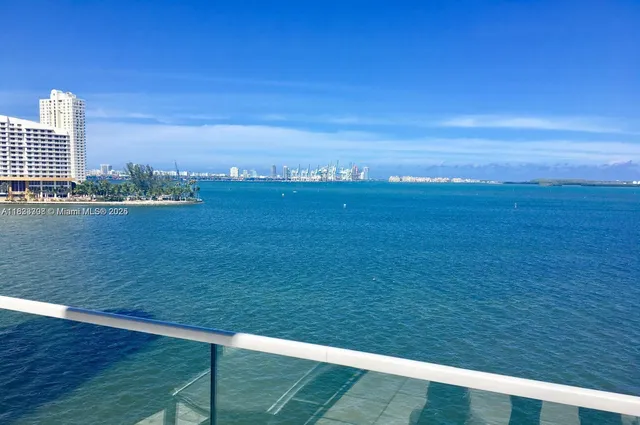 a view of an ocean from a balcony